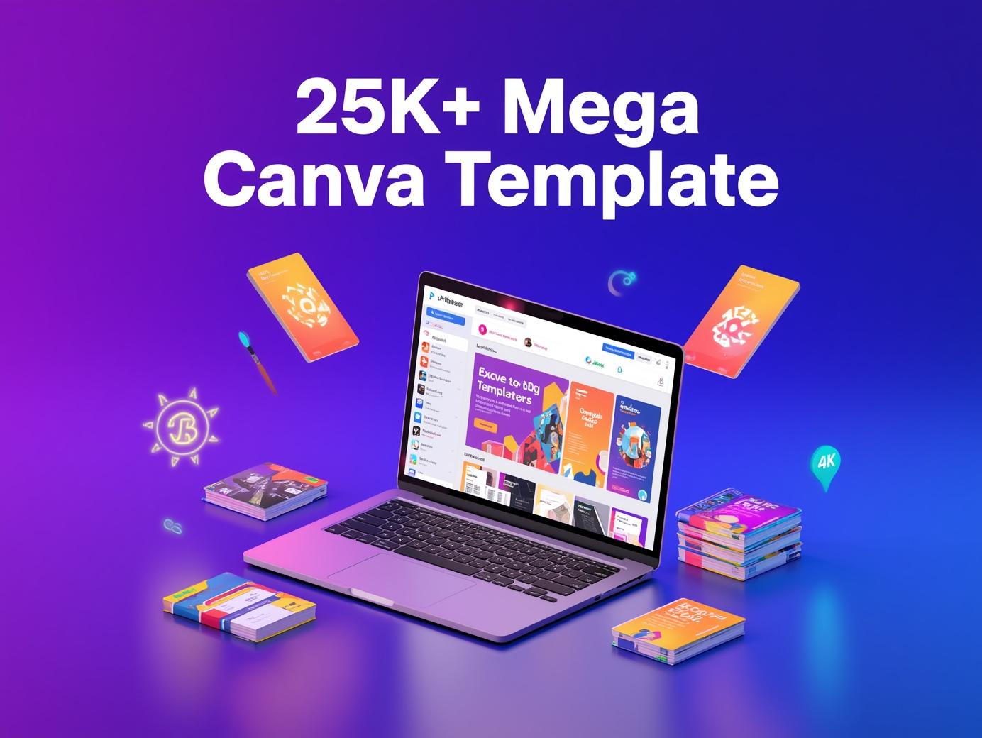 25K+ Mega Canva Template Bundle + AI Guides & MRR Training